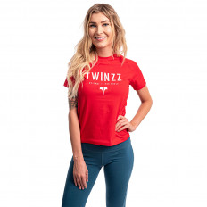 Dámské červené tričko Twinzz Active Our World Graphic tee