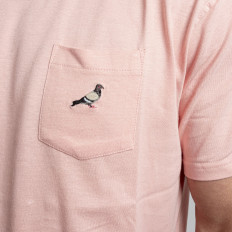 Růžové pánské tričko Staple Pigeon Garment Wash pocket