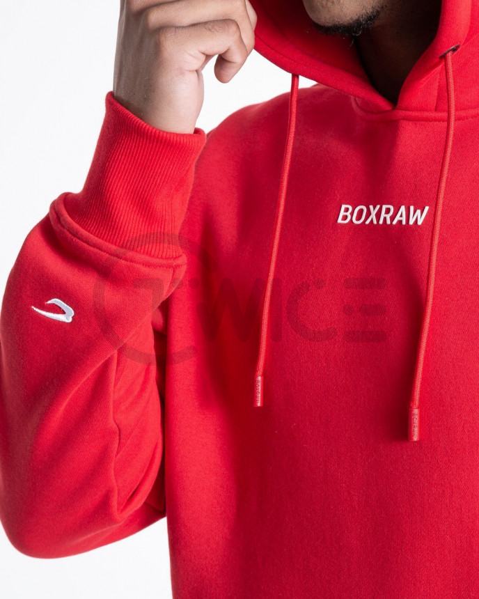 Červená mikina Boxraw Johnson s kapucí