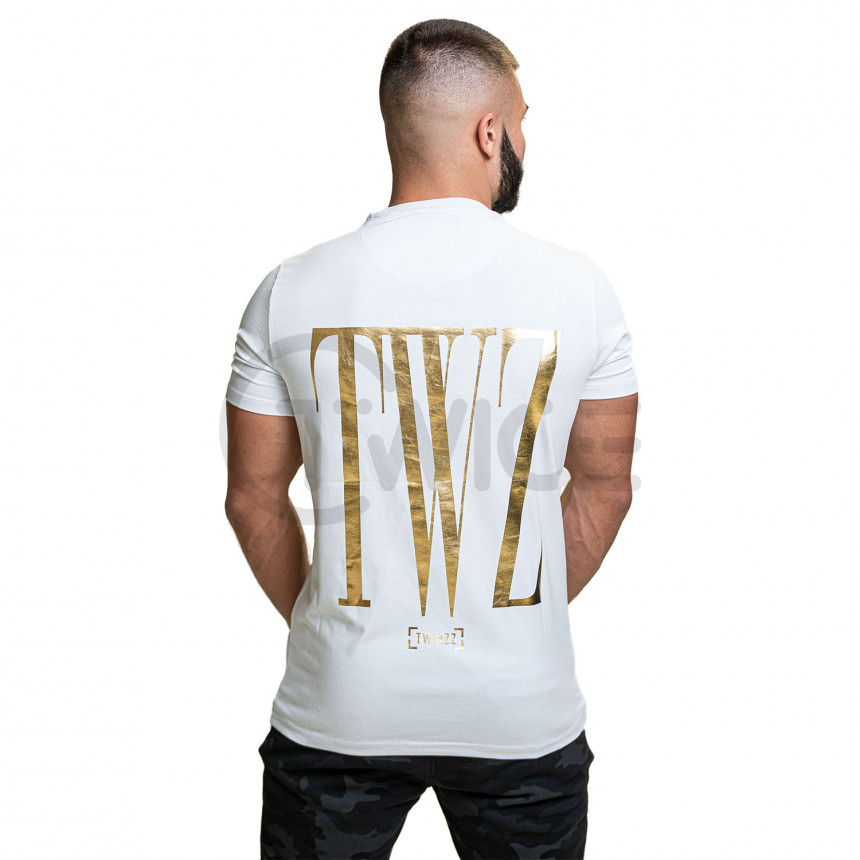 Bílé pánské tričko TWINZZ Rossi White Gold 