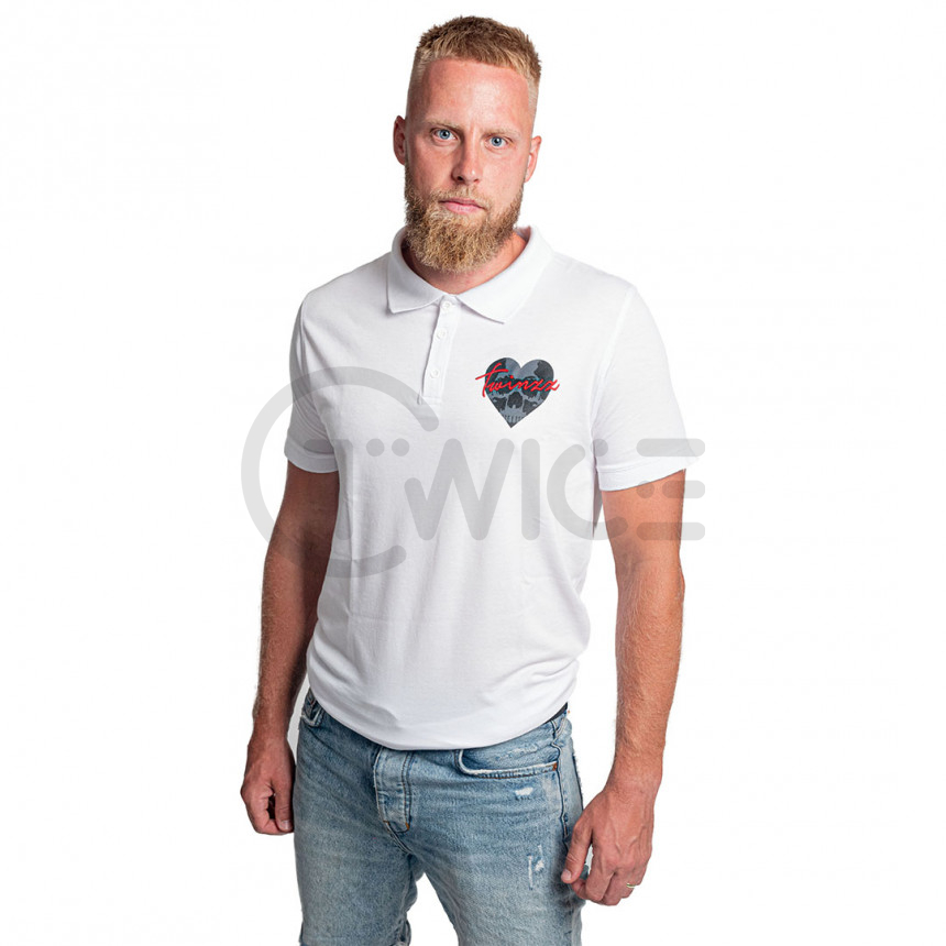 Bílé pánské polo tričko Vario Skullheart