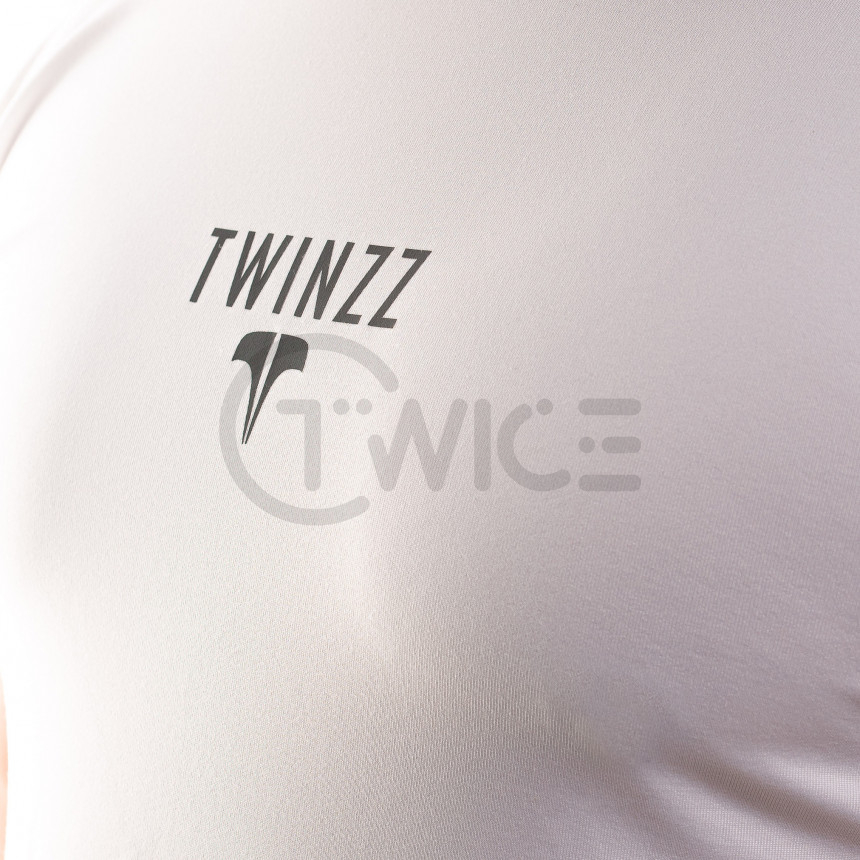 Bílé pánské kompresní tričko Twinzz s krátkým rukávem