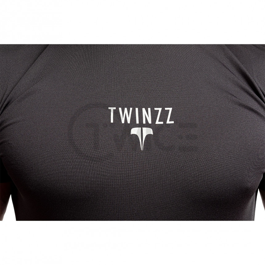Černé kompresní tričko Twinzz s krátkým rukávem