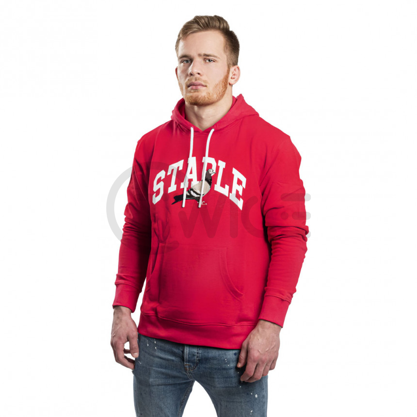 Červená pánská mikina Staple Pigeon Collegiate hoodie