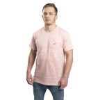 Růžové pánské tričko Staple Pigeon Garment Wash pocket